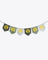 Textured Festive Flags Garland Mockup