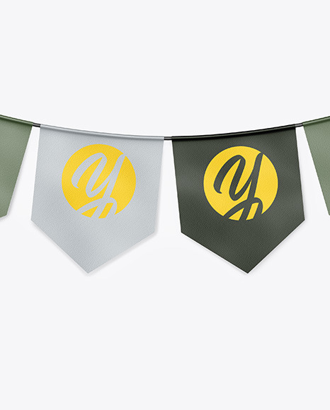 Textured Festive Flags Garland Mockup