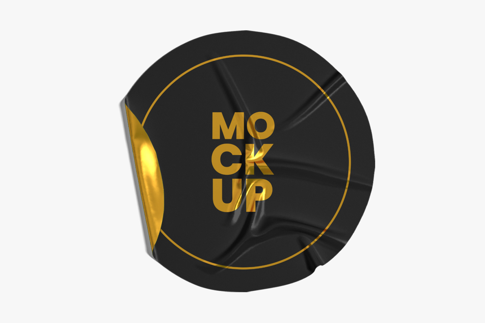 Round Crumpled Stickers Mockup Set