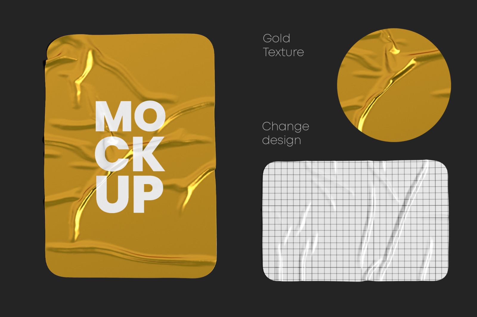 Crumpled Stickers Mockup Set Crumpled Stickers Mockup Set
