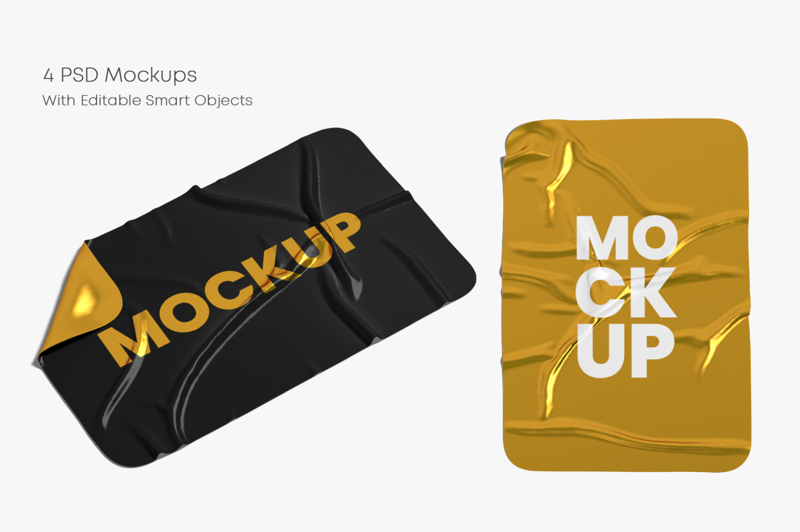 Crumpled Stickers Mockup Set Crumpled Stickers Mockup Set