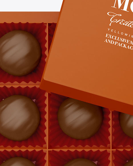 Box of Chocolate Sweets Mockup