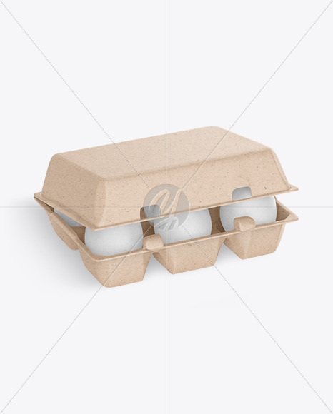 Kraft Carton Opened Egg Pack Mockup