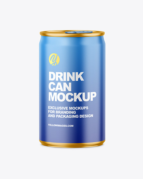 150ml Metallic Drink Can w/ Matte Finish Mockup