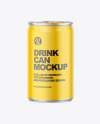 150ml Metallic Drink Can w/ Matte Finish Mockup