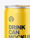 150ml Metallic Drink Can w/ Matte Finish Mockup