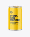 150ml Metallic Drink Can w/ Glossy Finish Mockup