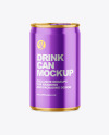 150ml Glossy Metallic Drink Can Mockup