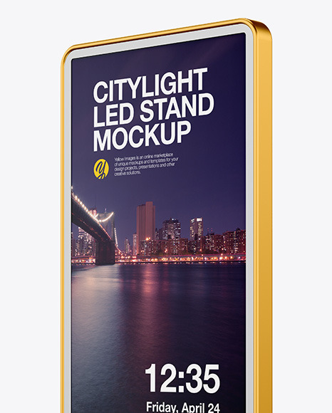 LED Citylight Metallic Stand Mockup