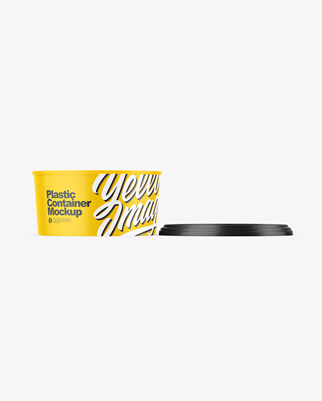 Opened Glossy Plastic Container Mockup