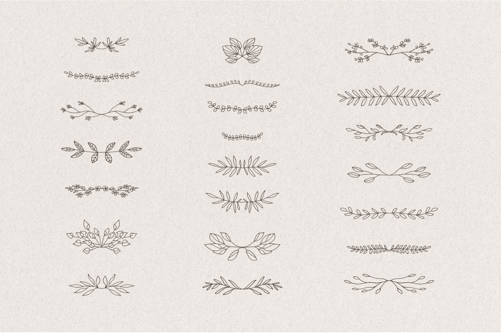 Set of hand drawn greenery Set of hand drawn greenery