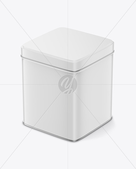 Glossy Square Tin Box Mockup