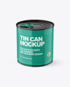 Glossy Tin Can With Pull Tab Mockup