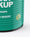 Glossy Tin Can With Pull Tab Mockup