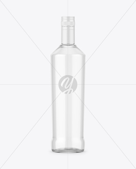 Clear Glass Vodka Bottle Mockup