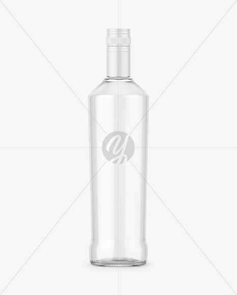 Clear Glass Vodka Bottle Mockup