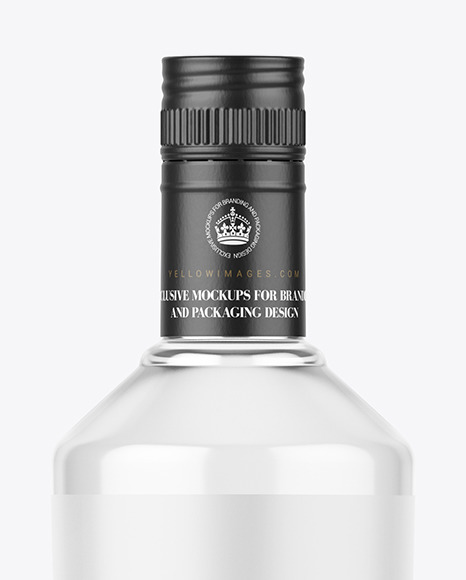 Clear Glass Vodka Bottle Mockup