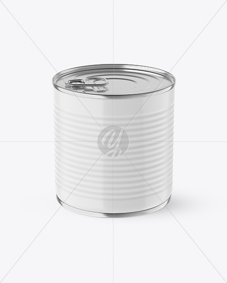 Matte Tin Can With Pull Tab Mockup