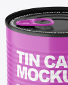 Matte Tin Can With Pull Tab Mockup