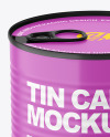 Matte Tin Can With Pull Tab Mockup