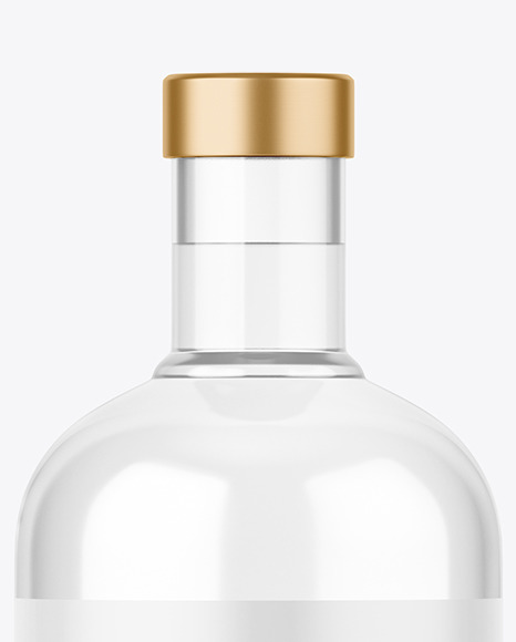 Clear Glass Vodka Bottle Mockup