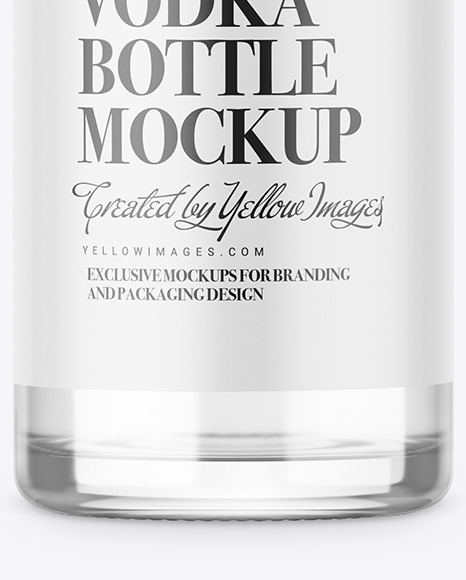 Clear Glass Vodka Bottle Mockup