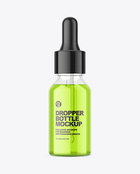 Clear Glass Dropper Bottle Mockup - Clear+Glass+Dropper+Bottle+Mockup+In+Bottle+Mockups+On+Yellow+Images+Object+Mockups