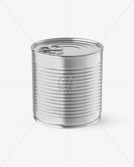 Metallic Tin Can With Pull Tab Mockup