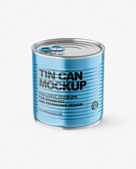 Metallic Tin Can With Pull Tab Mockup