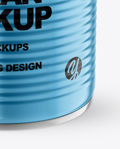 Metallic Tin Can With Pull Tab Mockup