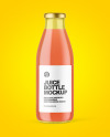 Clear Glass Bottle with Grapefruit Juice Mockup