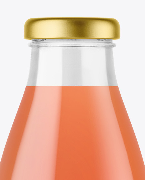 Clear Glass Bottle with Grapefruit Juice Mockup