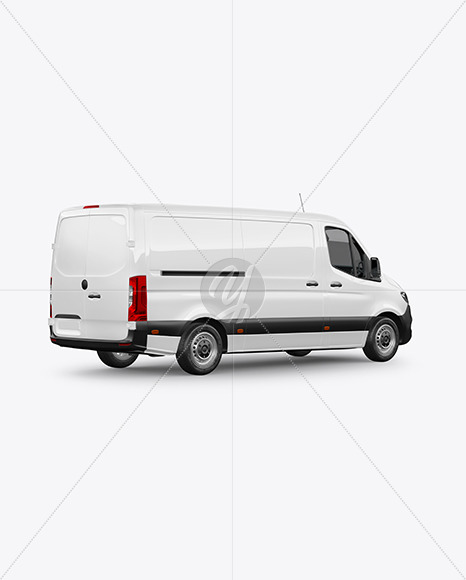 Panel Van Mockup - Back Half Side View