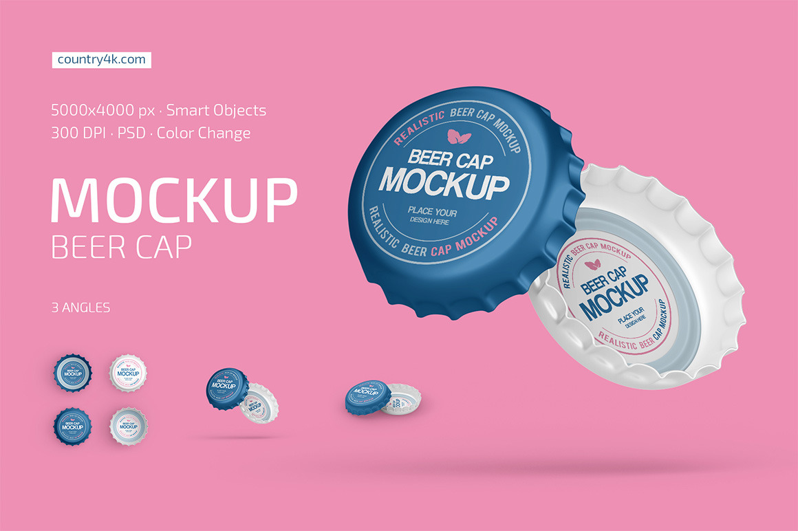 Beer Cap Mockup Set Beer Cap Mockup Set