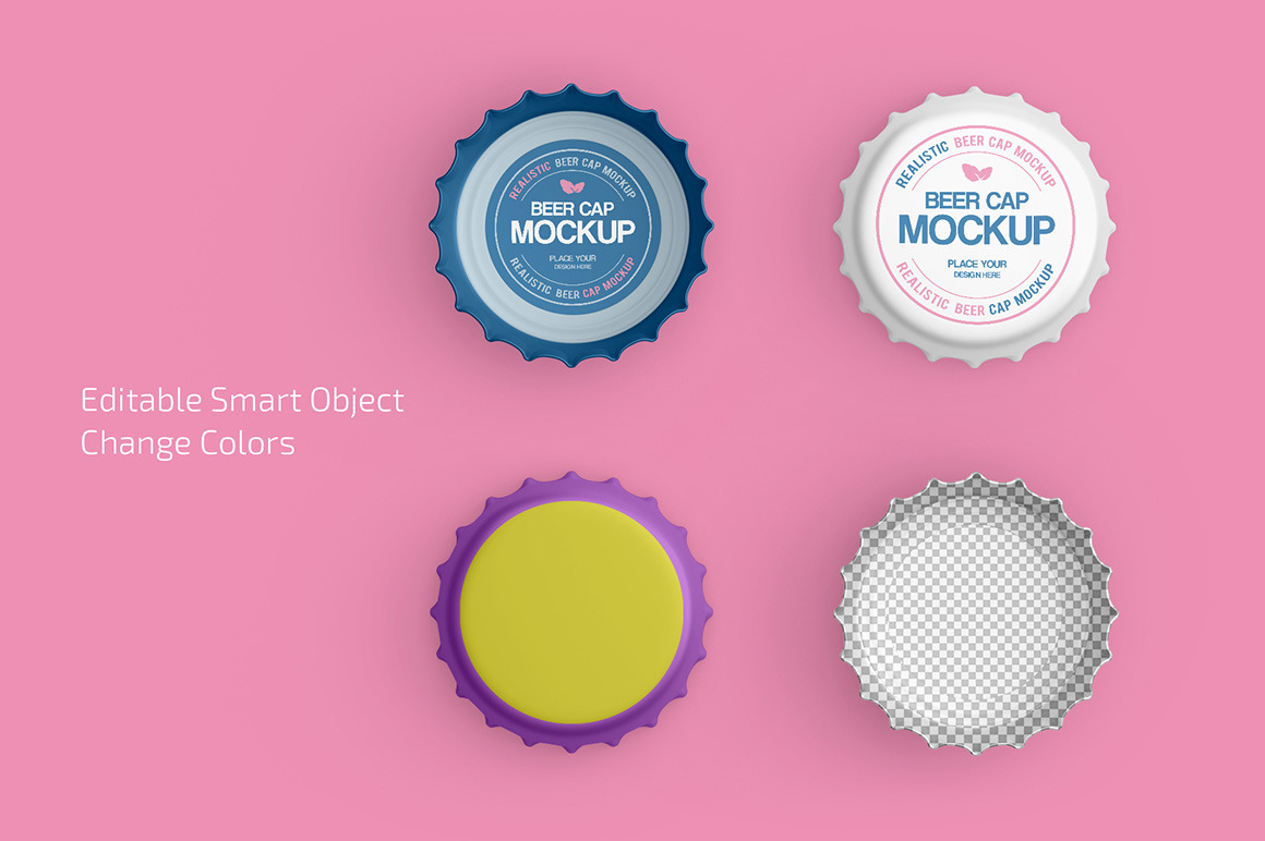 Beer Cap Mockup Set Beer Cap Mockup Set