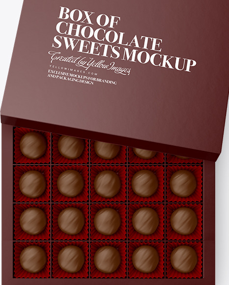 Box of Chocolate Sweets Mockup