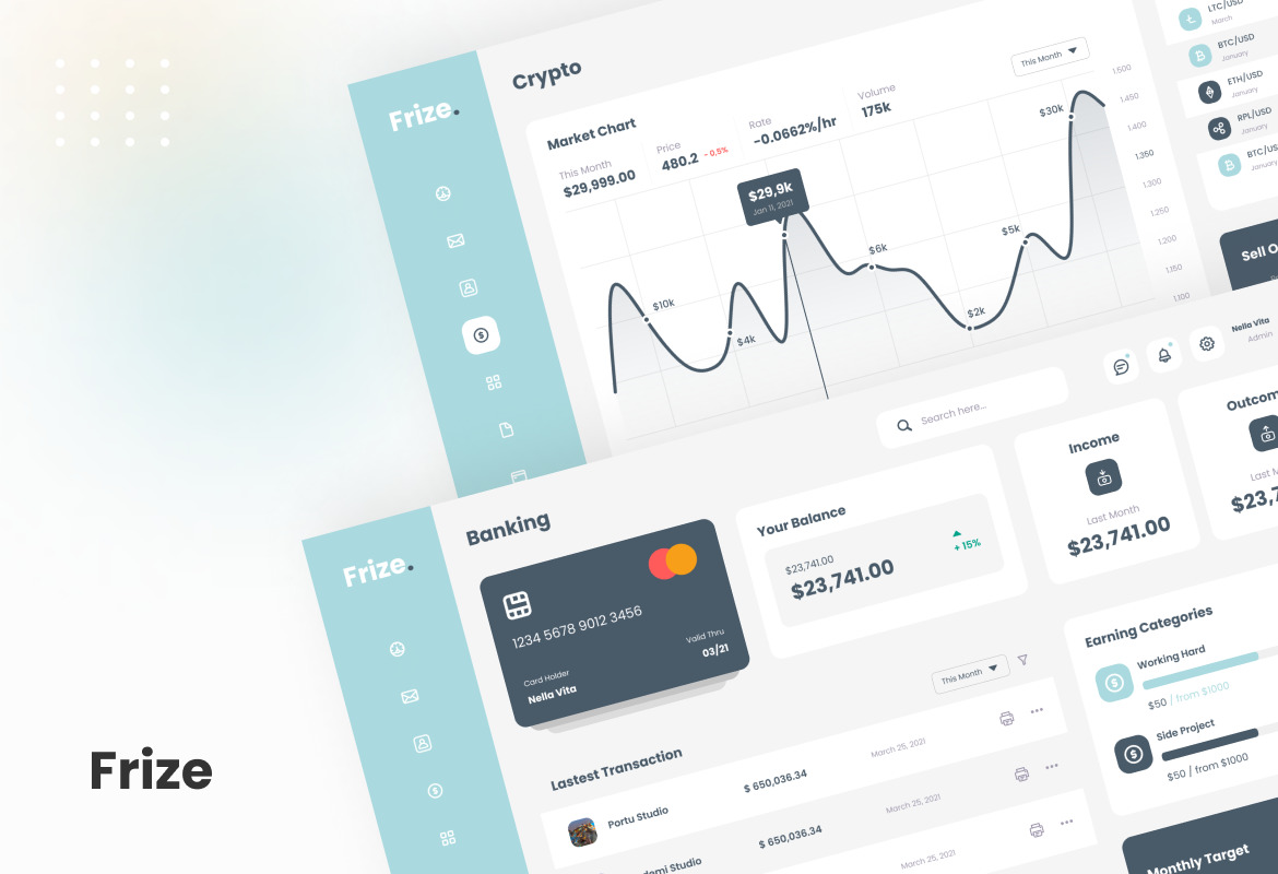 Frize - Simple &amp; Clean Admin Dashboard