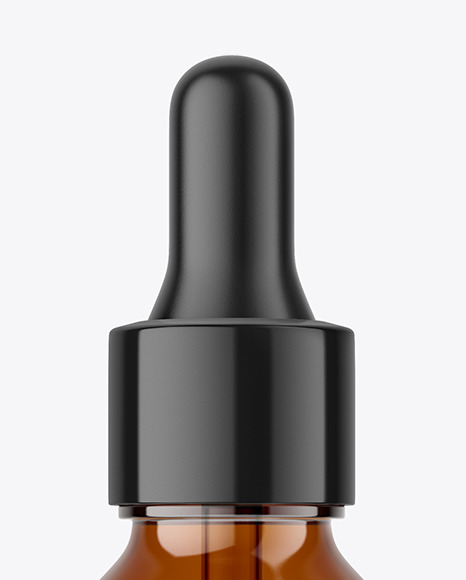 Amber Glass Dropper Bottle Mockup