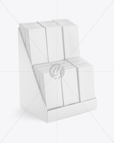 Display Box w/ Boxes Mockup - Half Side View
