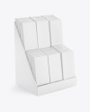 Display Box w/ Boxes Mockup - Half Side View