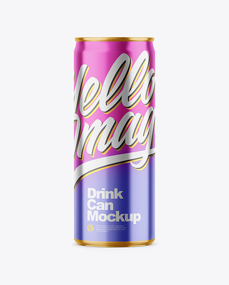 250ml Glossy Metallic Drink Can Mockup