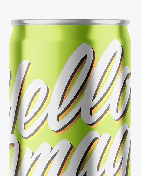 250ml Glossy Metallic Drink Can Mockup