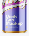 250ml Glossy Metallic Drink Can Mockup