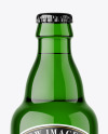 Green Glass Beer Bottle Mockup