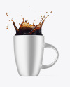 Metallic Mug w/ Coffee Splash Mockup