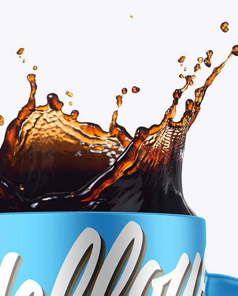 Metallic Mug w/ Coffee Splash Mockup