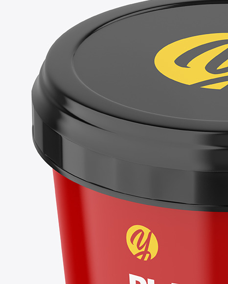 Glossy Plastic Cup Mockup