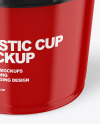 Glossy Plastic Cup Mockup