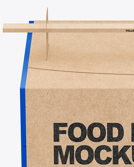 Paper Food Box with Sticks Mockup