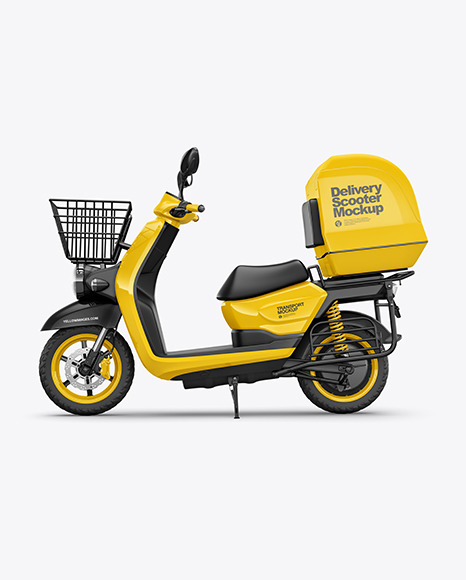 Delivery Scooter Mockup - Side View